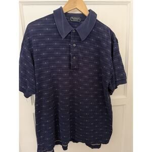 BURBERRY'S Navy Blue Burberry Golf Tee Polo Shirt Preppy Size M USA VTG‎ 90s